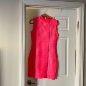 Hot pink mini dress. Never worn. Size L